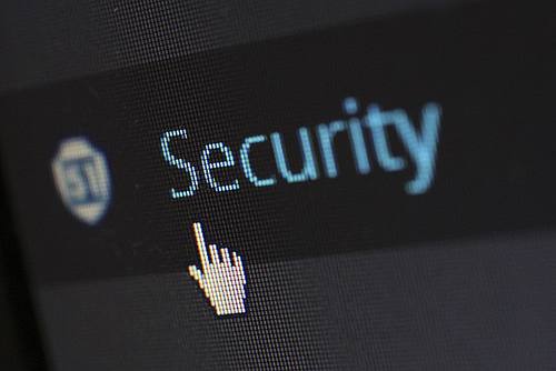 Schrift Security auf einem Bildschirm