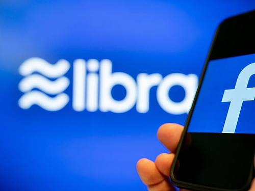 Die Logos von Libra und Facebook