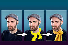 Mit "Skizze zu Bild" bekommt Julian einen Schal