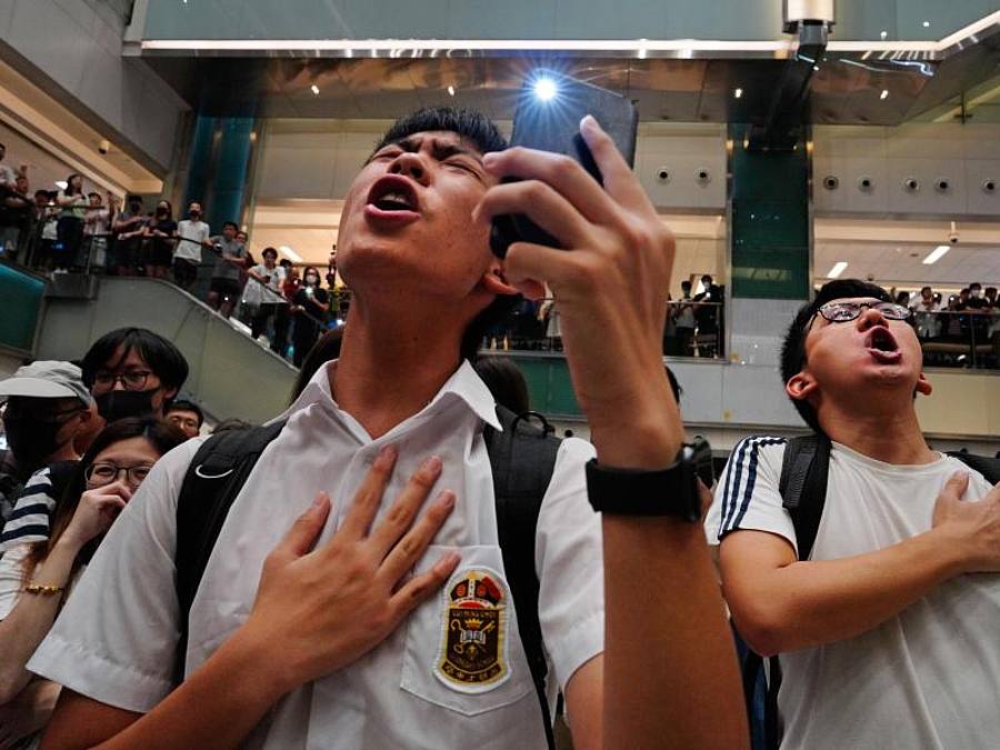 China hat Apple vorgeworfen, die Demonstranten in Hongkong zu unterstützen. Foto: Vincent Yu/AP/dpa