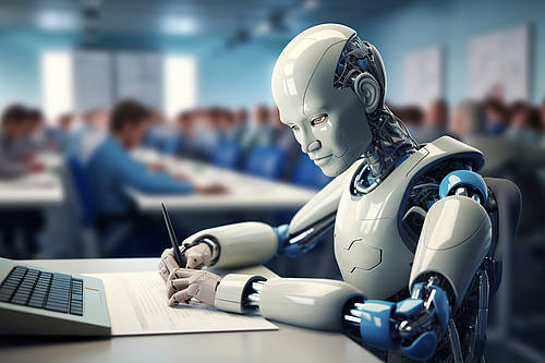 Roboter am Computer