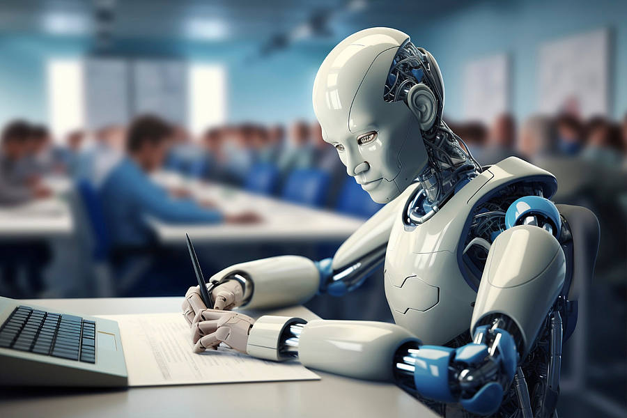 Roboter am Computer