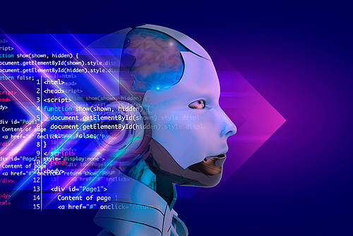 KI Roboter Kopf