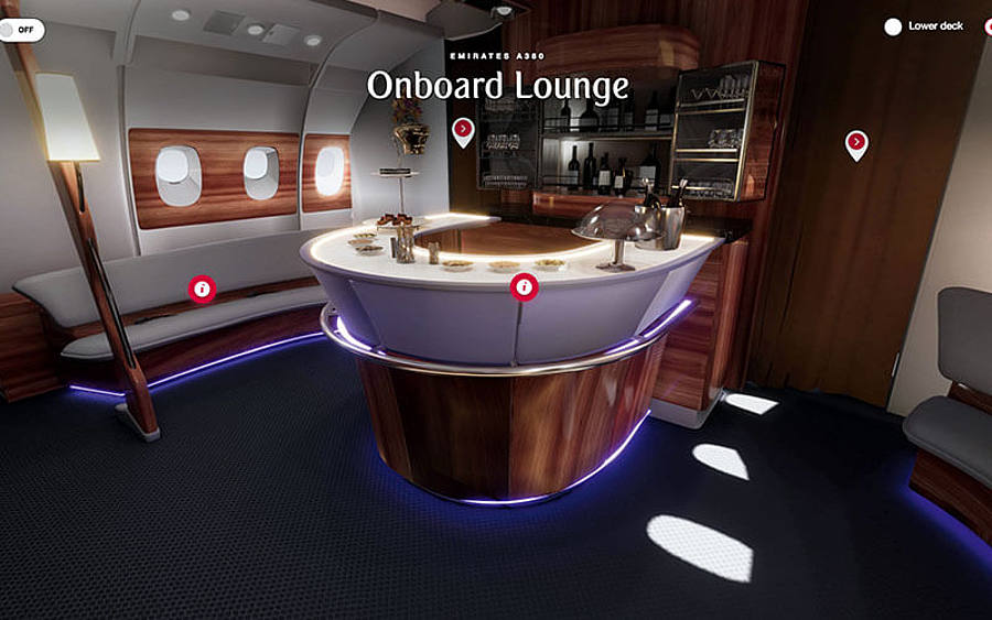 360-Grad-Blick im virtuellen Flugzeug