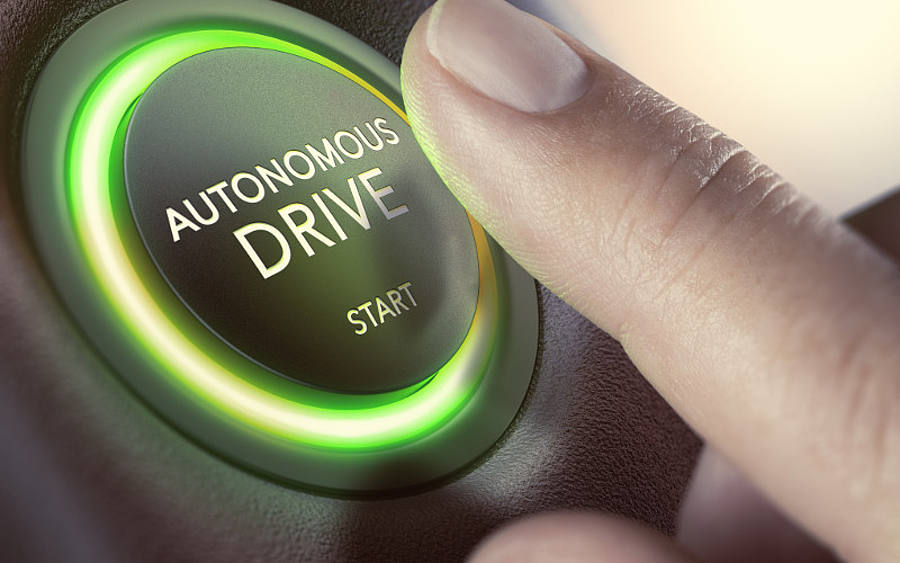 Knopf autonomes Fahren