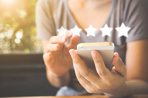 Online-Bewertung mit Sternen