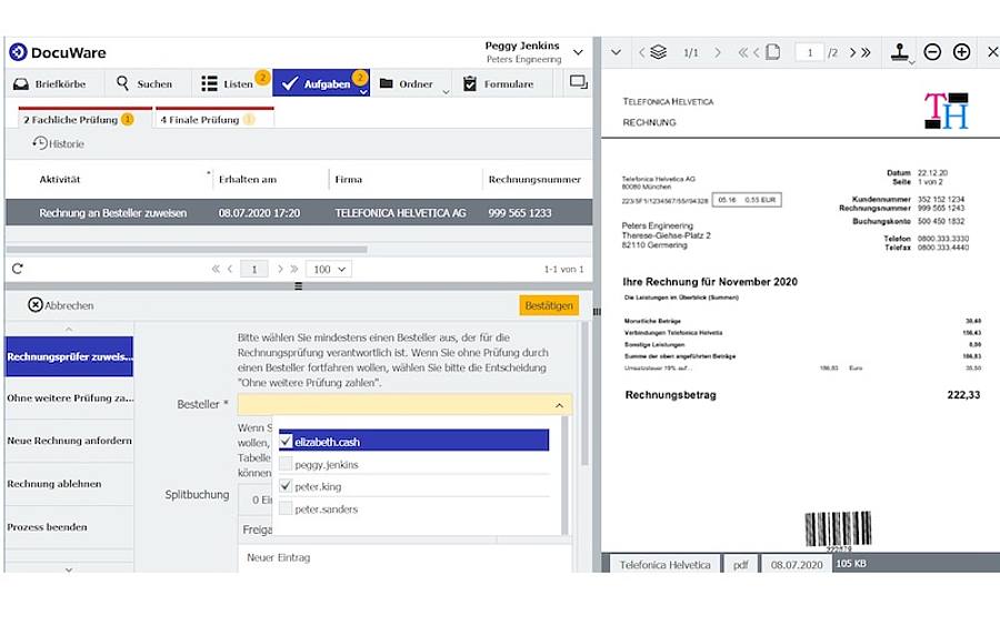 Rechnungsverarbeitung mit Docuware