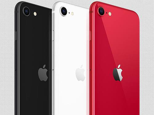 Das neue Einsteigermodell iPhone SE von Apple in drei verschiedenen Farben. Foto: ---/Apple/dpa