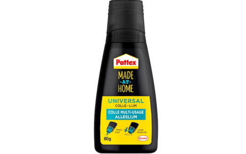 Sowohl die Flasche des Pattex-Allesklebers als auch die Auftragsdüse werden zu 100 Prozent aus recyceltem Material hergestellt.