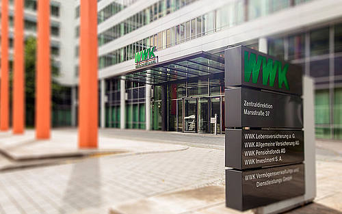 Der WWK Haupteingang