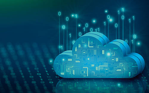 blaue Datencloud 