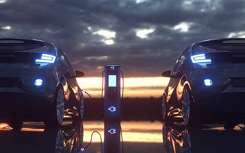 Autos tanken Strom
