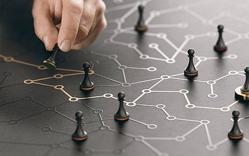 Strategie bei Brettspiel mit Spielfiguren