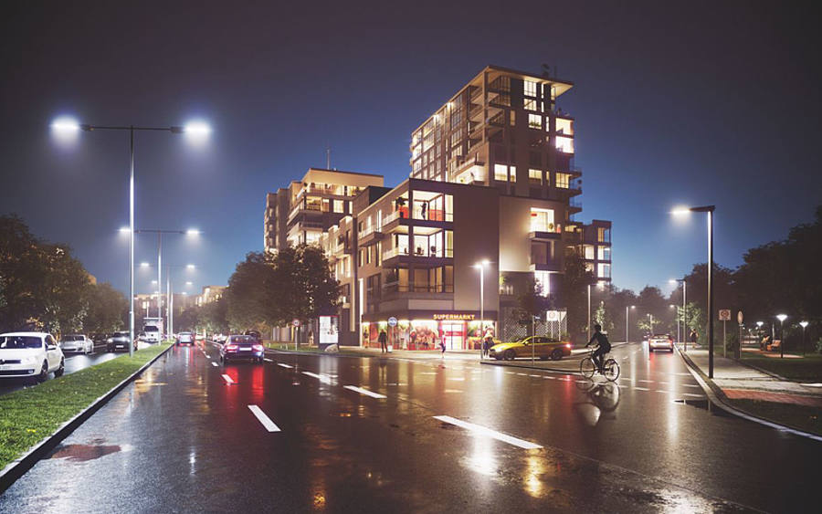Stadt bei Nacht