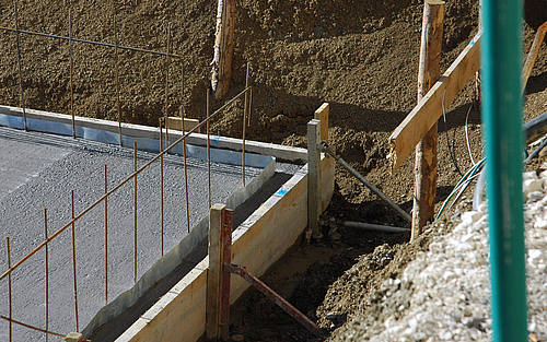 Fundament in einer Baustelle