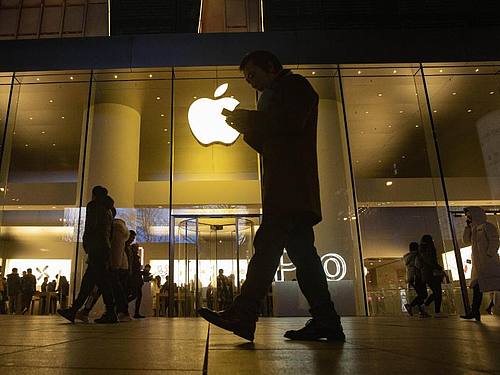 Apple Filiale in China. Foto: Ng Han Guan/AP/dpa