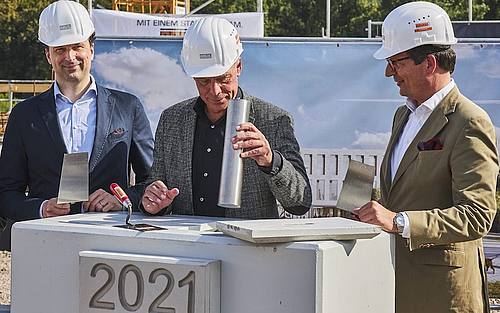 Grundsteinlegung für den Neubau der Firmenzentrale der CSS AG Mitte September 2021