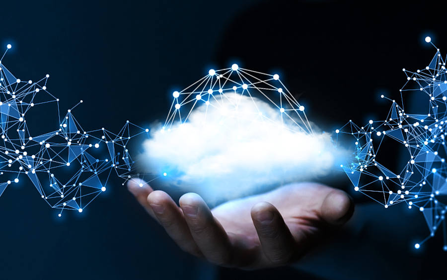 Hand mit Cloud-Symbol