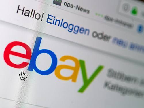 Das Logo von Ebay auf der Startseite der Internet-Verkaufsplattform. Foto: Monika Skolimowska/ZB/dpa