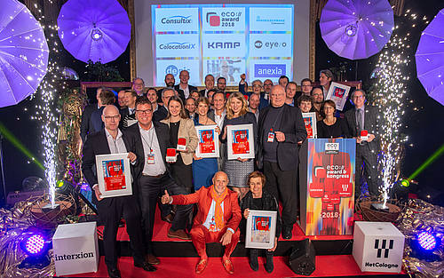 Gruppenfoto der Nominierten und Preisträger des Eco-Award.