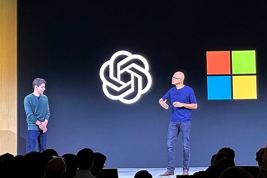Sam Altman (l.) und Satya Nadella