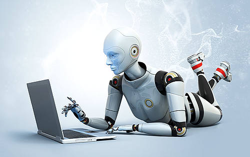 Chatbot am Laptop
