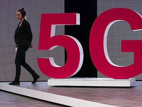 Ein 5G-Logo der Telekom