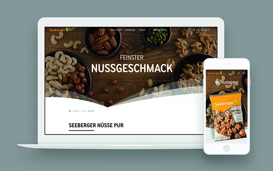 Ansicht der neuen Onlinepräsenz von Seeberger