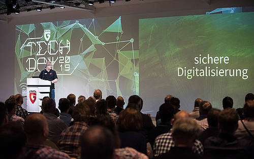 Andreas Lüning, Mitgründer und Vorstandsmitglied der G Data CyberDefense AG, beim diesjährigen TechDay in Bochum.
