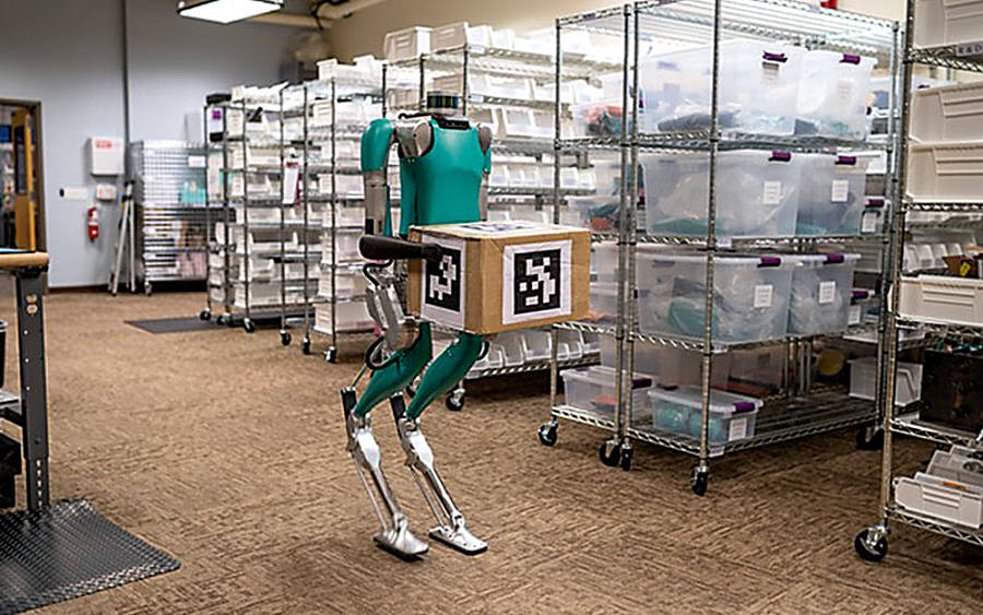 Lieferlogistik Roboter Digit im Lager
