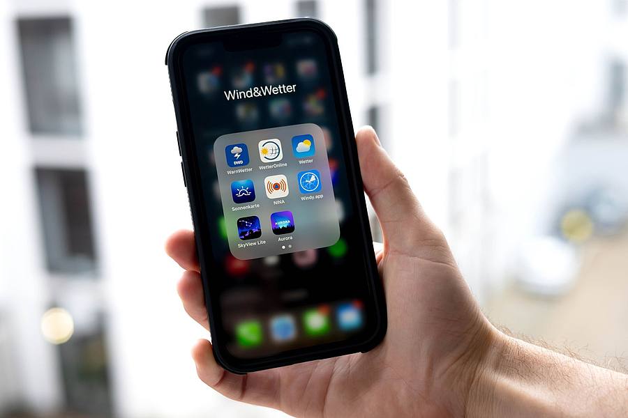Wetter-App auf Smartphone