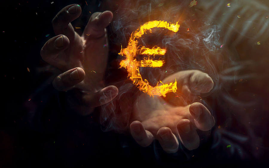 Brennendes Eurosymbol