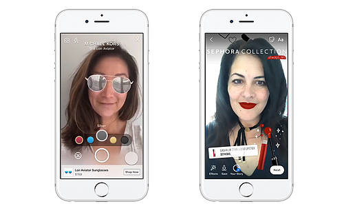 Smartphones mit der AR-Funktion von Facebook