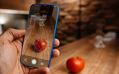 Fotografie einer Tomate via Smartphone und KI