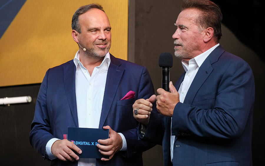 Hagen Rickmann und Arnold Schwarzenegger