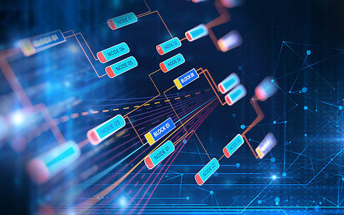 Einzelne Knotenpunkte einer Blockchain
