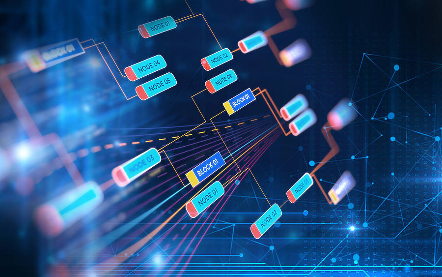Einzelne Knotenpunkte einer Blockchain