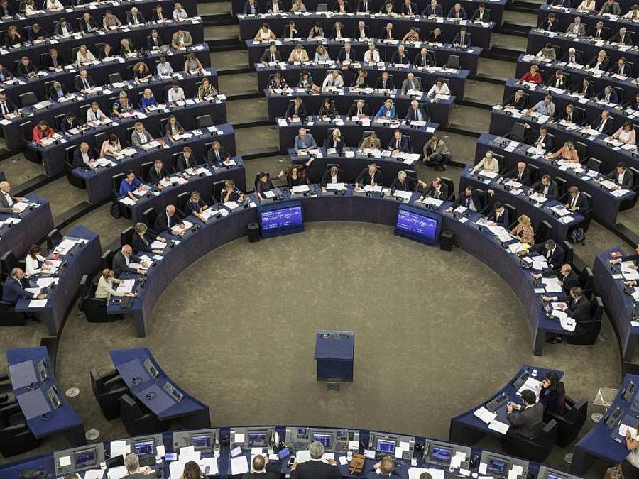 Mitglieder des Europäischen Parlaments nehmen an einer Abstimmung teil. Foto: Jean-Francois Badias/AP/dpa