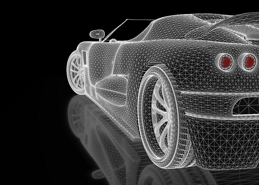Ein Auto in 3D-Darstellung
