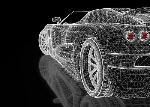Ein Auto in 3D-Darstellung