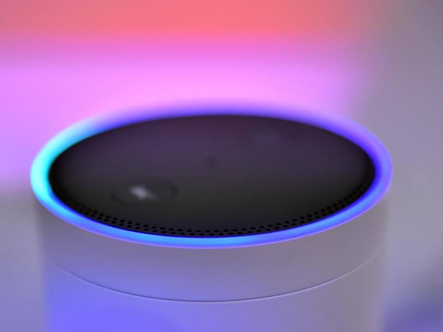 Ein Lautsprecher Amazon Echo - Alexa Voice Service - auf der IFA in Berlin. Foto: Britta Pedersen
