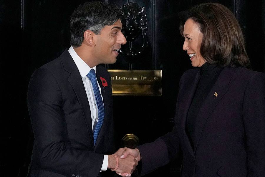Rishi Sunak (li.) empfängt Kamala Harris