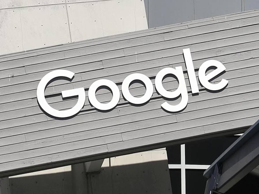 Google-Schild auf dem Campus des Unternehmens in Mountain View, Kalifornien. Foto: Jeff Chiu/AP/dpa