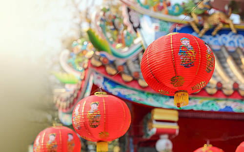 Chinesische Laternen an Neujahr