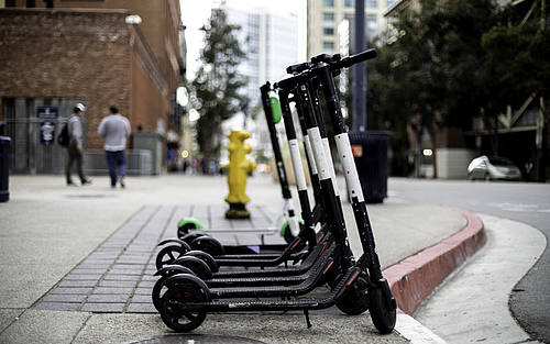 Flotte von E-Rollern