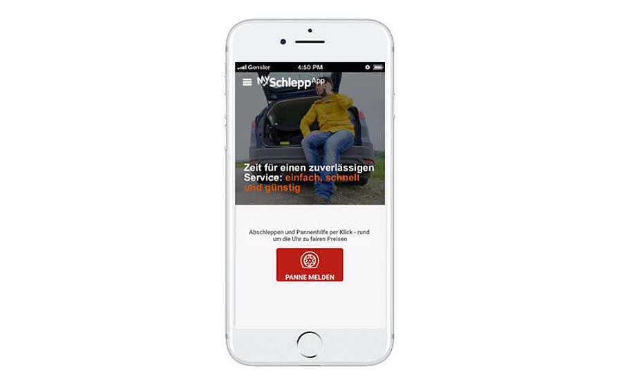 Smartphone mit MySchleppApp