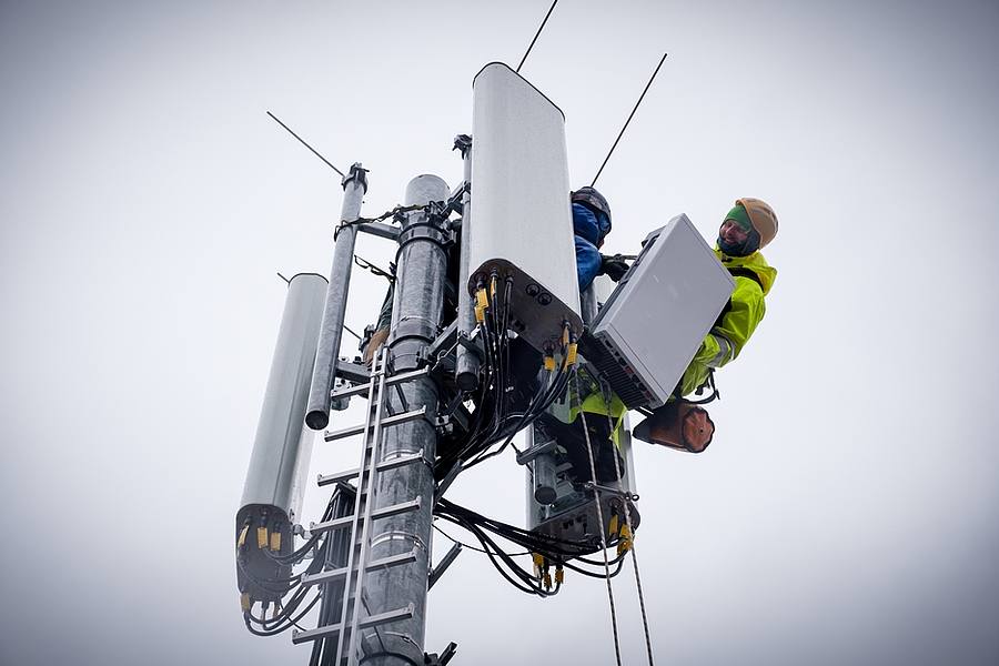 Montage einer 5G-Antenne