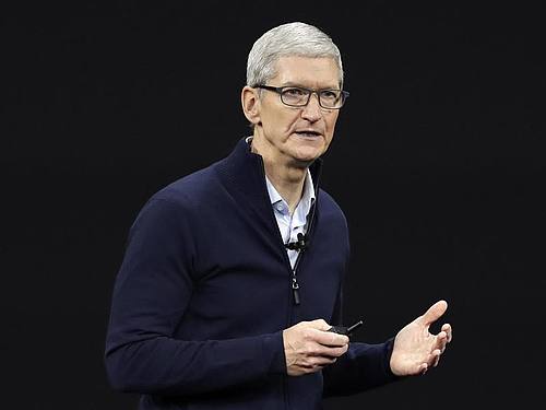 Apple-Chef Tim Cook bei einem Vortrag