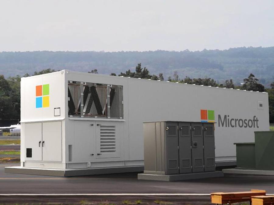 Das mobile Azure Modular Datacenter. Microsoft will seinen Clouddienst Azure künftig auch in den entlegensten Gebieten der Welt anbieten. Foto: Microsoft/dpa