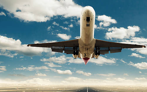 Start eines Flugzeugs